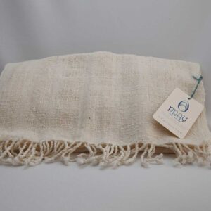 pray to nam ラオス自然栽培綿ストール 生成(ライン1)